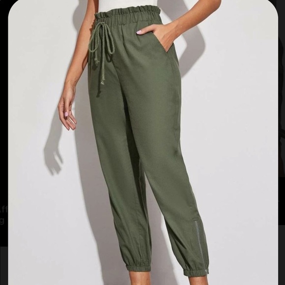 Ambiance Pants - High waisted paper bag pants